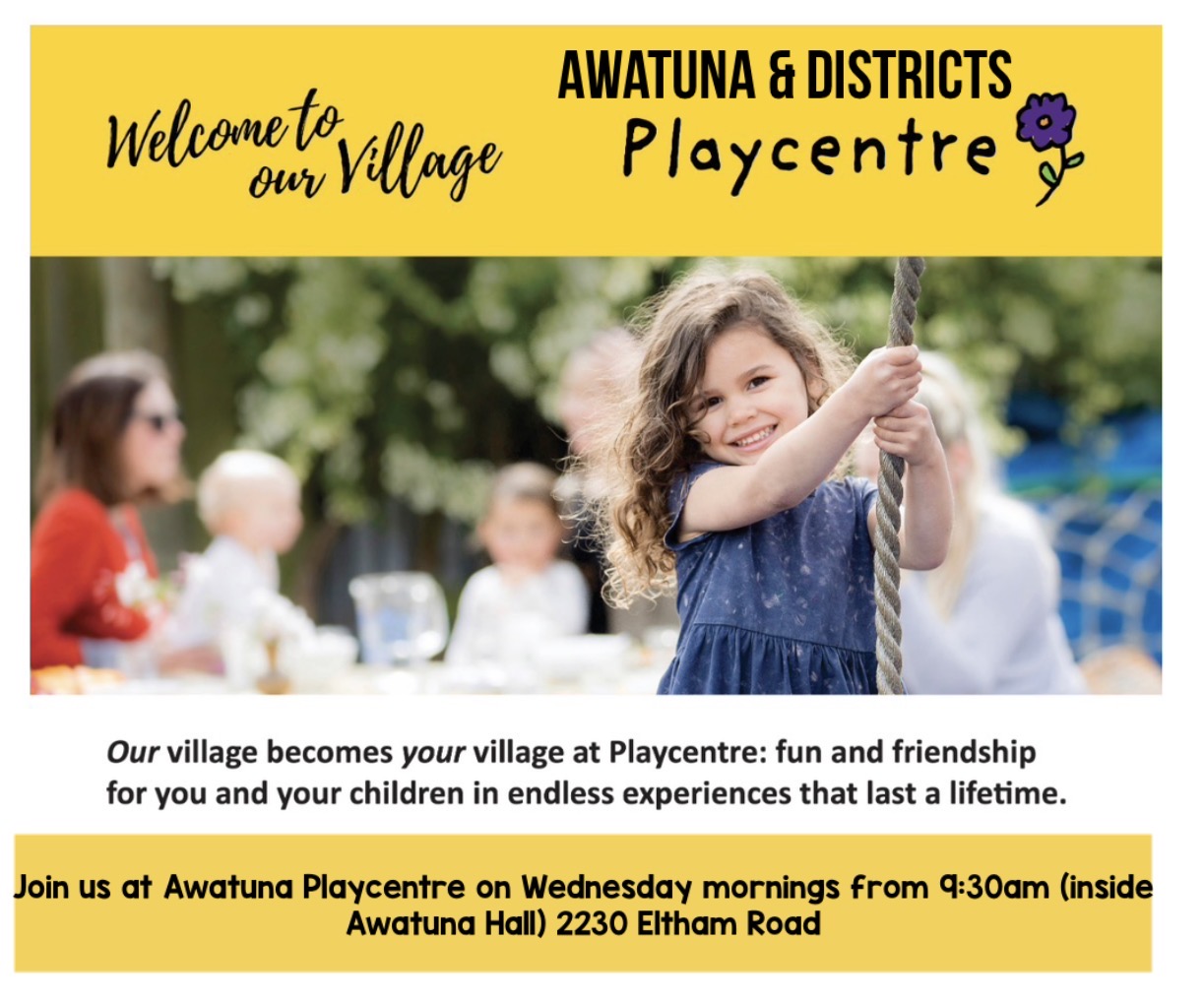 Awatuna playcentre Wednesday sessions